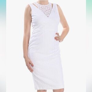 New Calvin Klein White Lace Sheath Dress